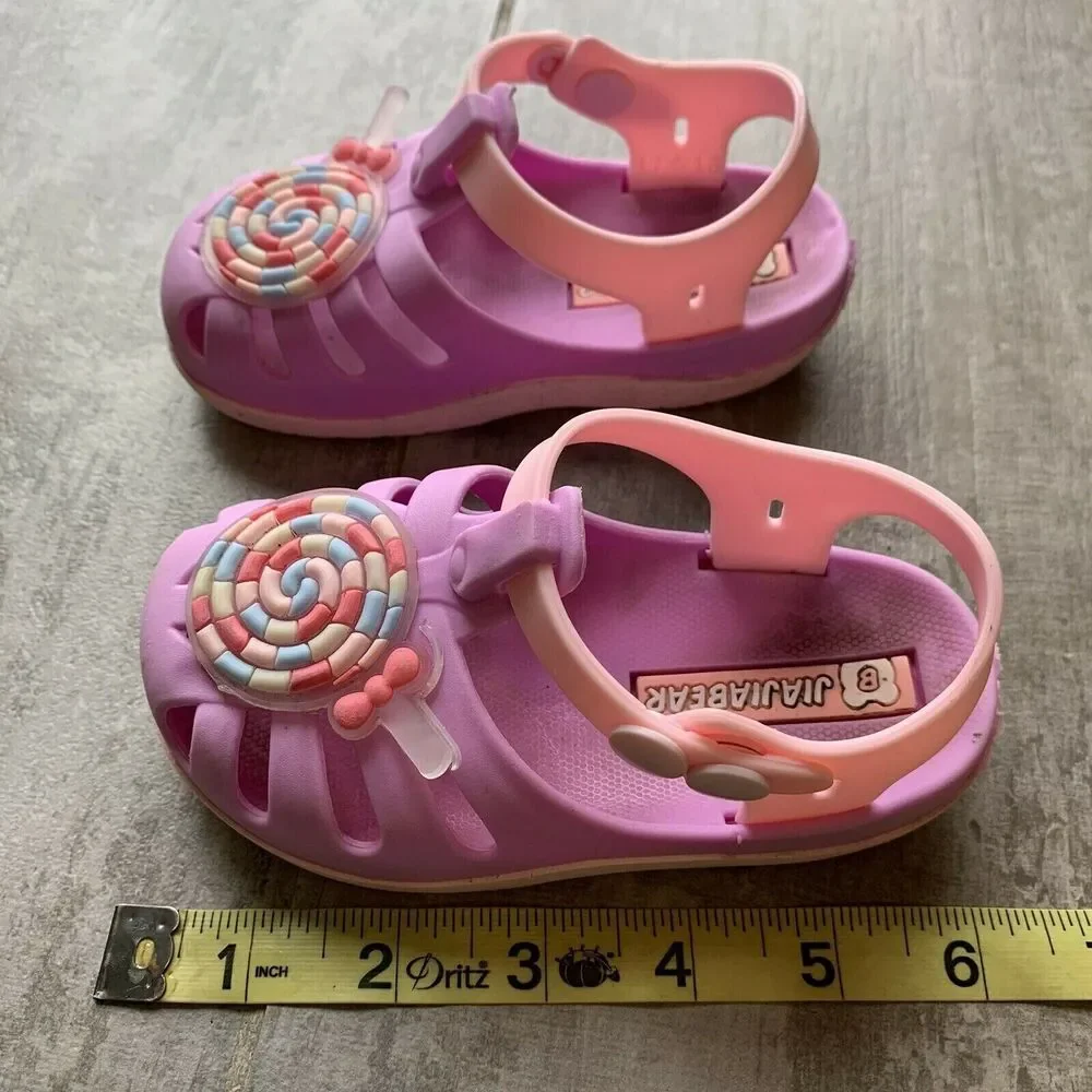 Girls Toddler Kids Baby Jelly Sandals Shoes Waterproof Beach Rubber Summer 5.5